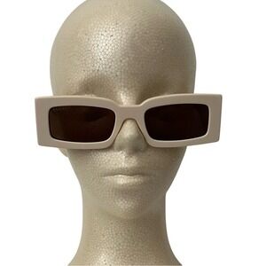 Gucci Ivory Gold GG1425S Square Shape Gold Double G‎ Detail Sunglasses